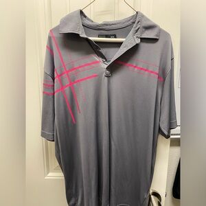 Hollas Men’s Grey and Pink Polo